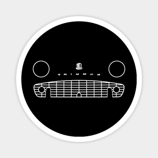 Triumph TR3 classic British roadster sports car minimalist front outline graphic (white) Magnet